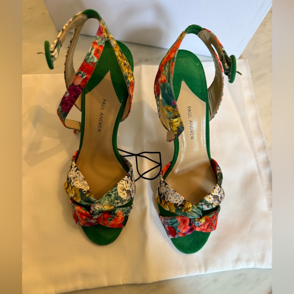 Paul Andrew Women's Floral Green Sandals - Picture 12 of 15
